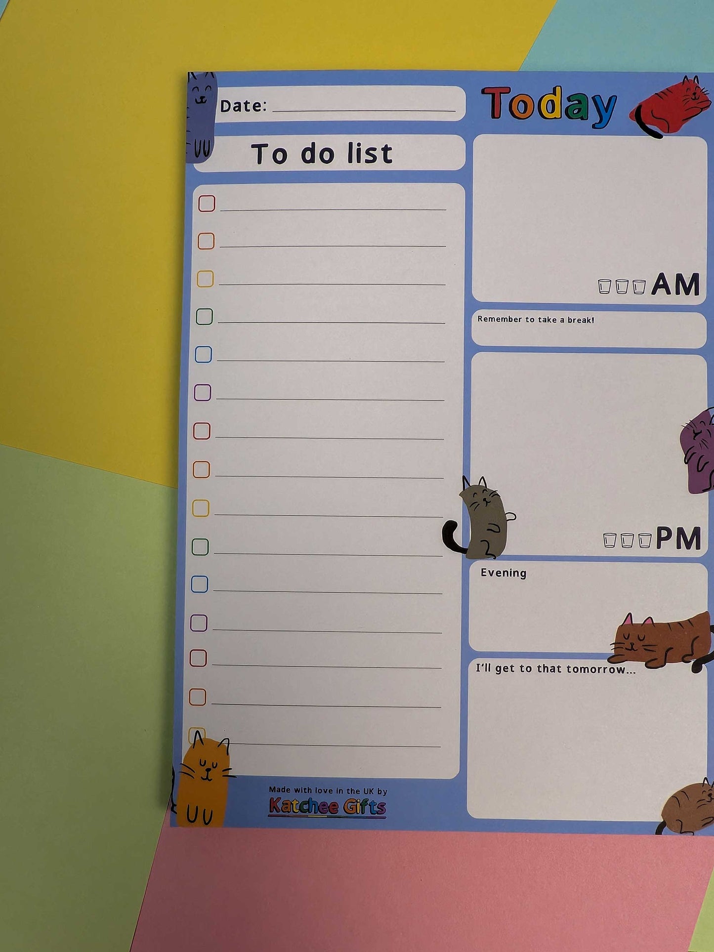 Katchee Gifts - Cats themed daily planner - A5 - DAY-CAT