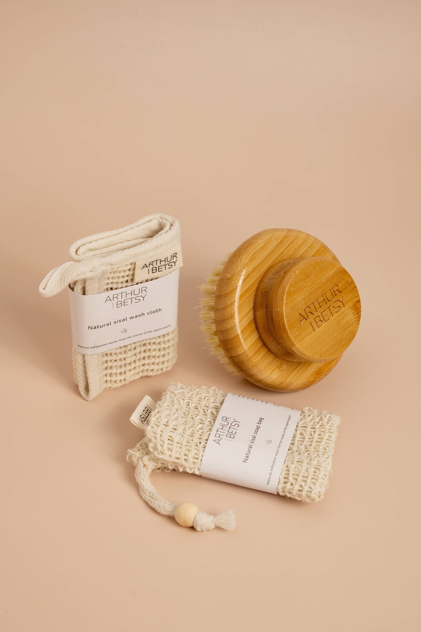 Arthur Betsy - Round dry body brush, body brushing, body care, sisal