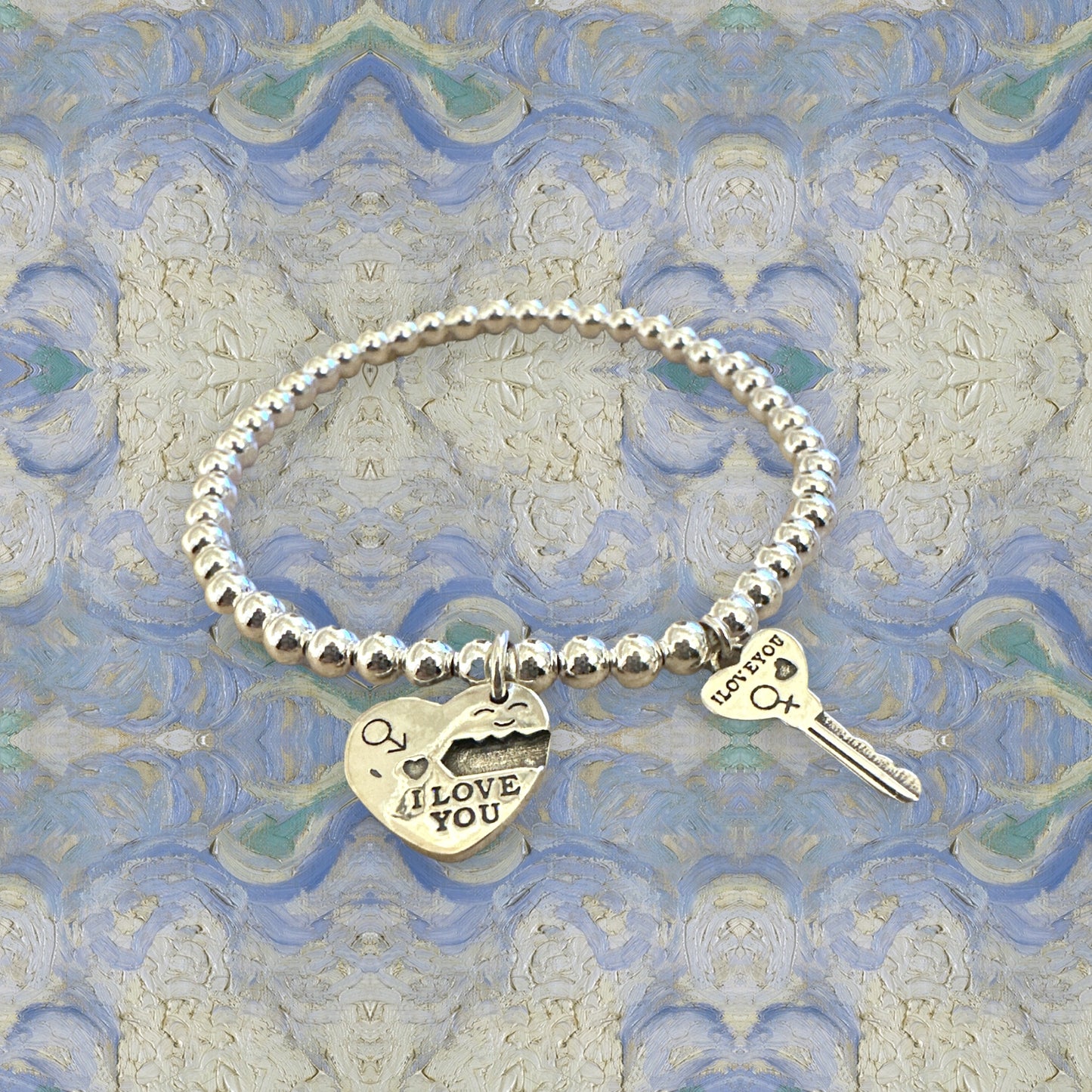 Heart and Key Silver 925 Bracelet