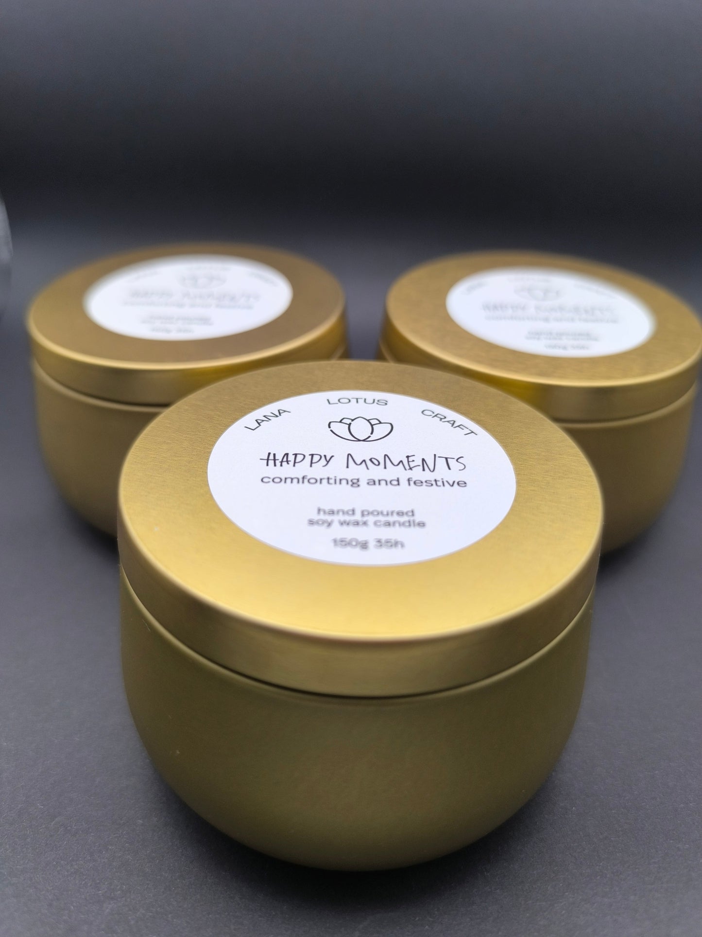 Handmade Scented Soy Wax Candle "Happy Moments" 8 oz