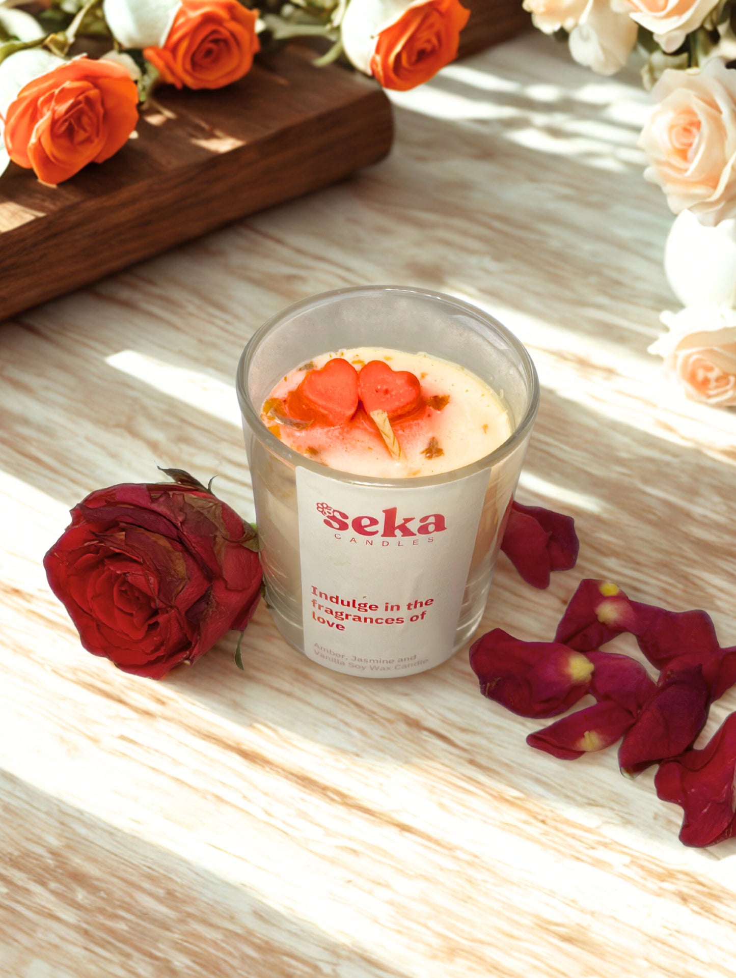 Indulge In The Fragrance of Romance - Amber, Jasmine and Vanilla Candle
