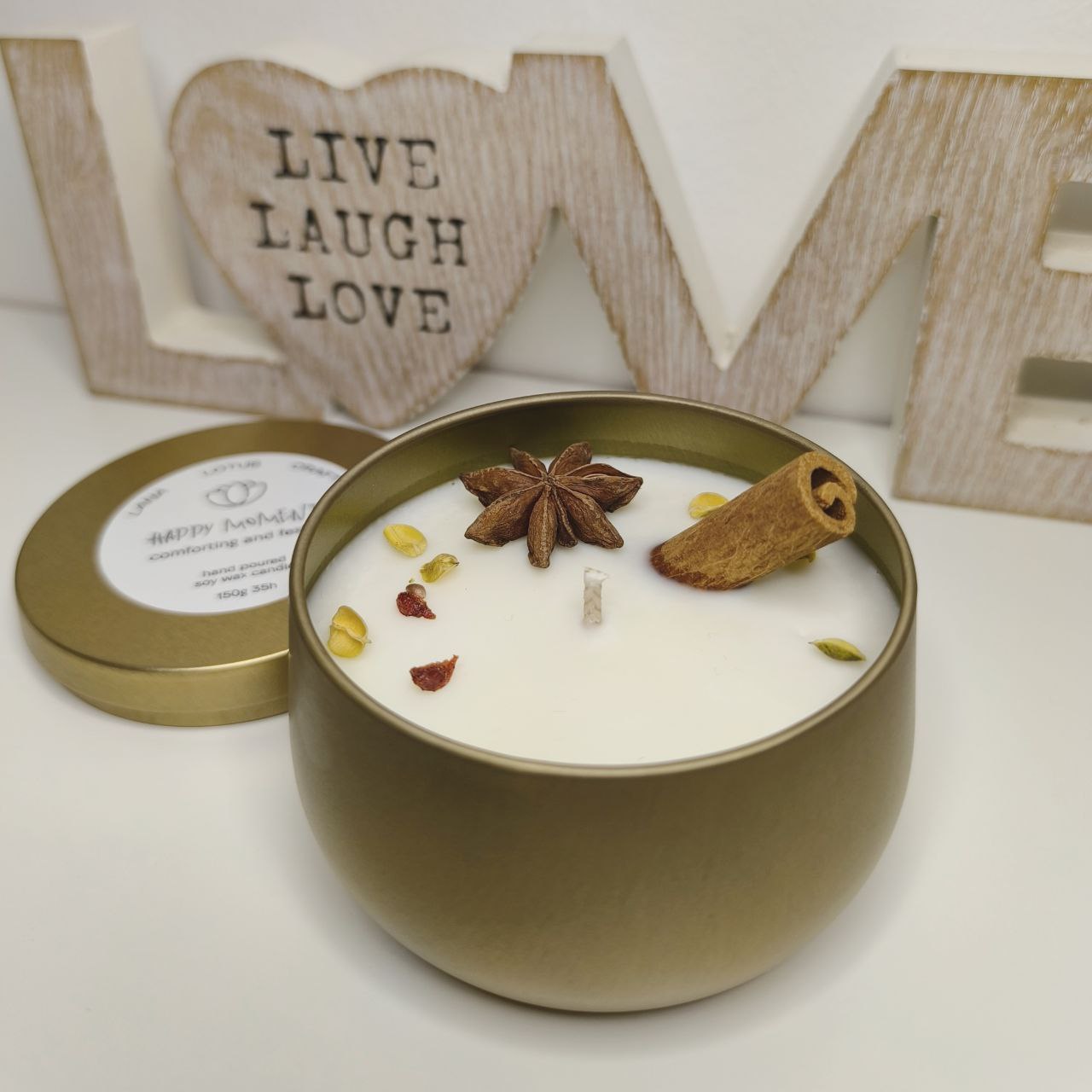 Handmade Scented Soy Wax Candle "Happy Moments" 8 oz