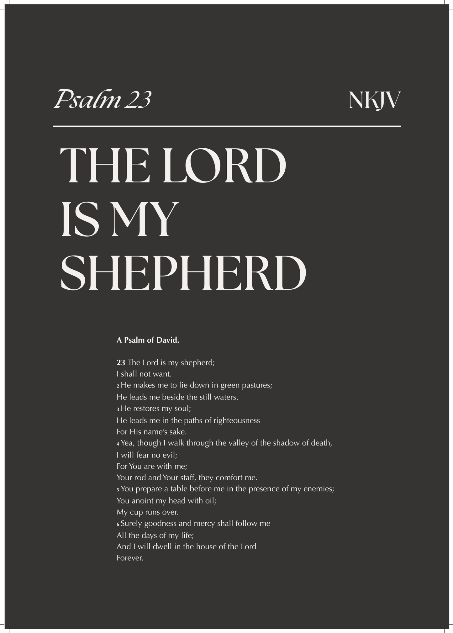 Psalm 23 - Framed Print A4