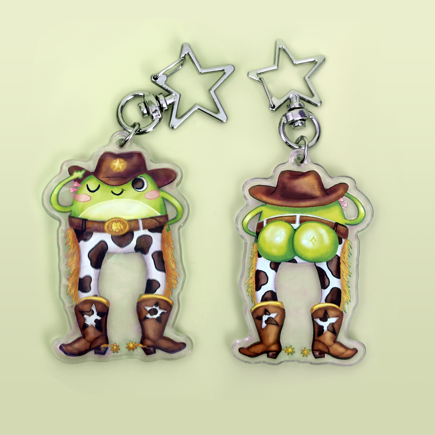 Cowboy Frog Keyring