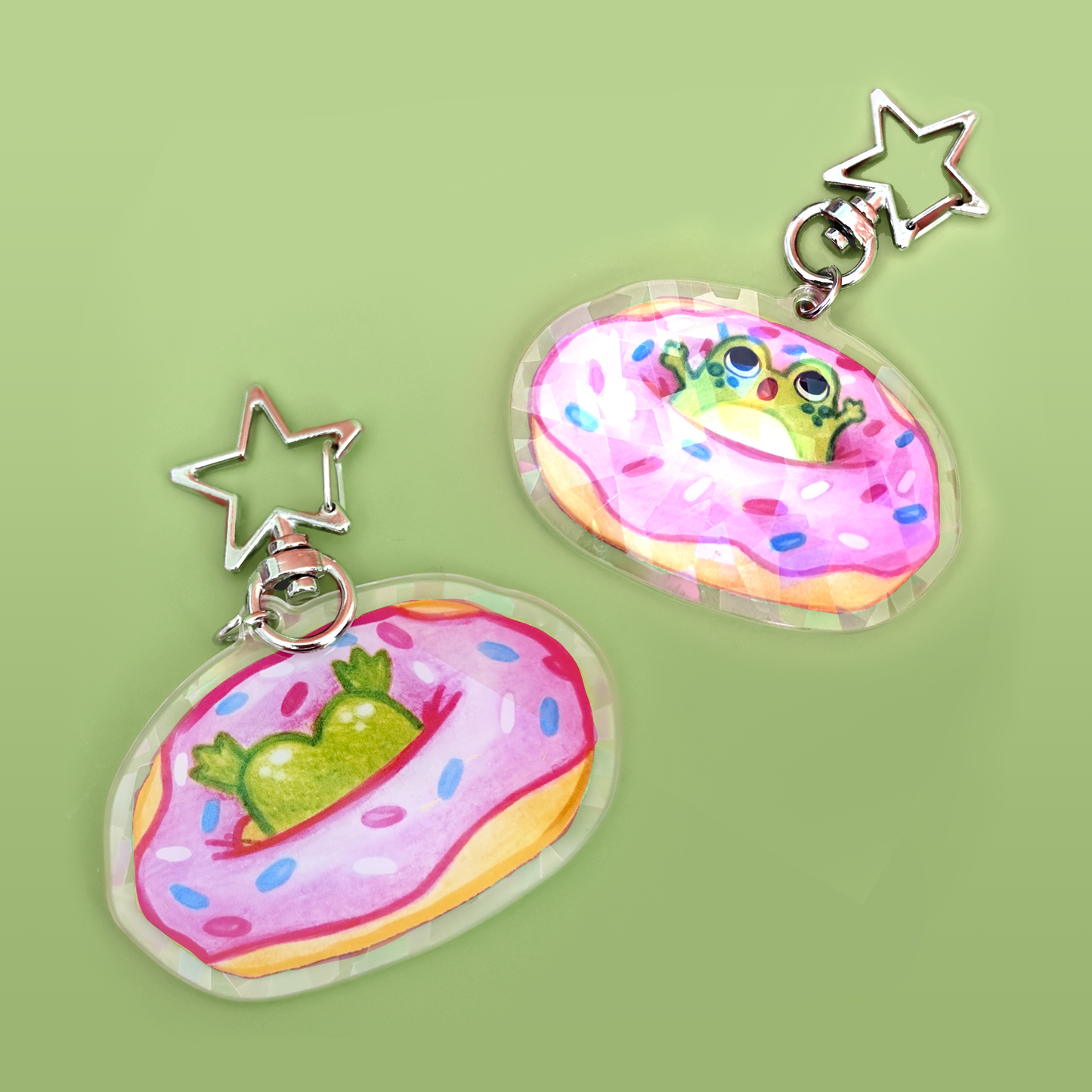 Doughnut Frog Keyring