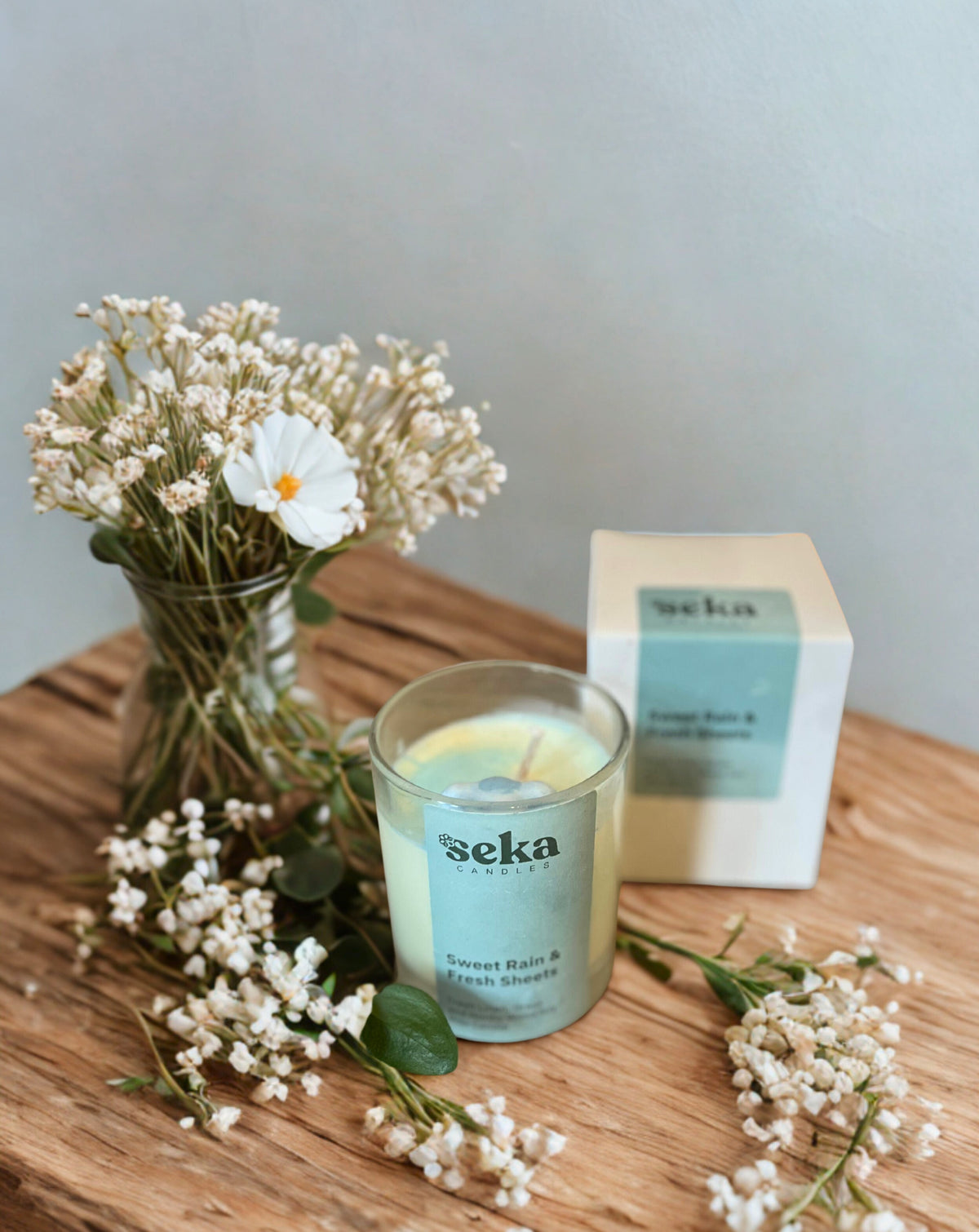 Seka Candles - Sweet Rain and Fresh Sheets- Soy Wax Candle