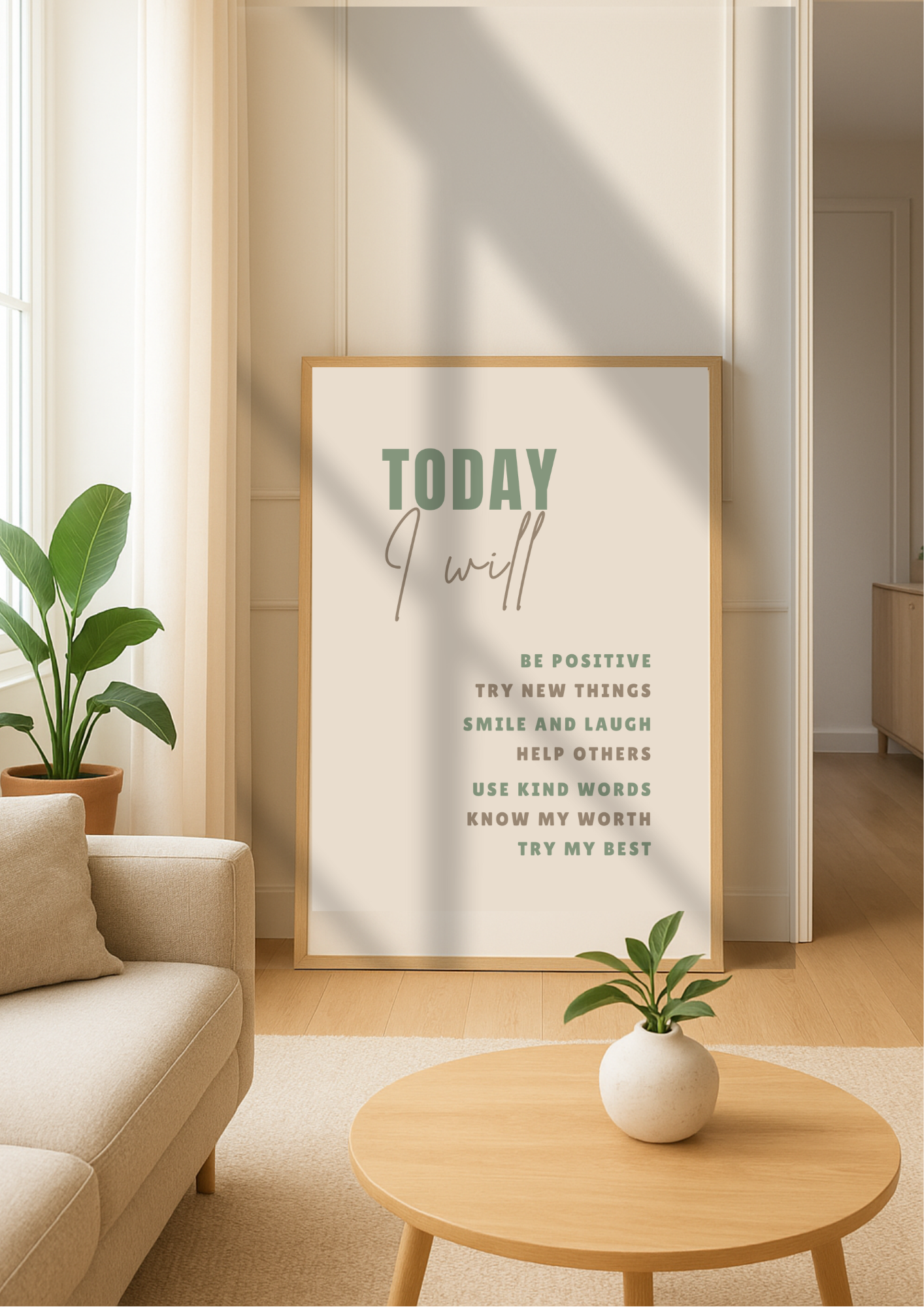 Today I Will - Poster Print - A4