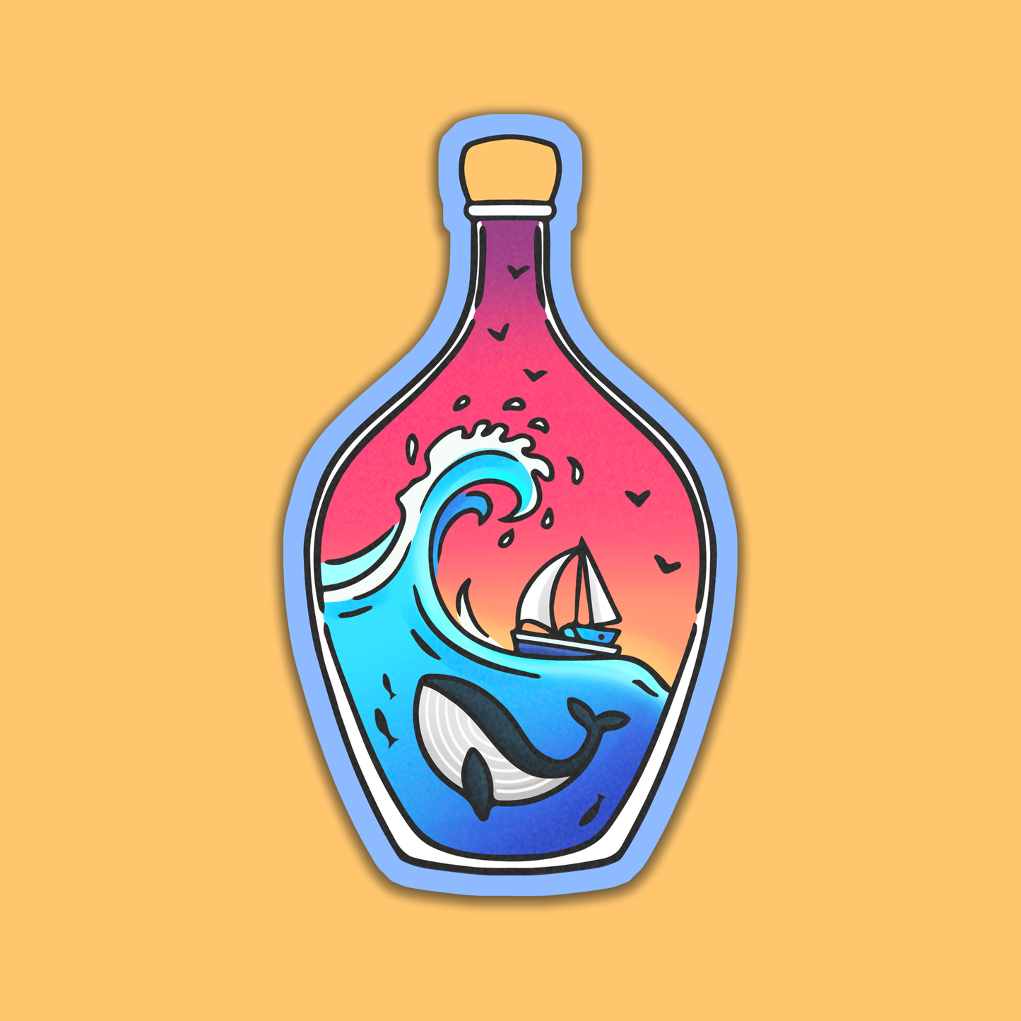 Foxti illustrated vinyl matte sticker - vibrant permanent adhesive design