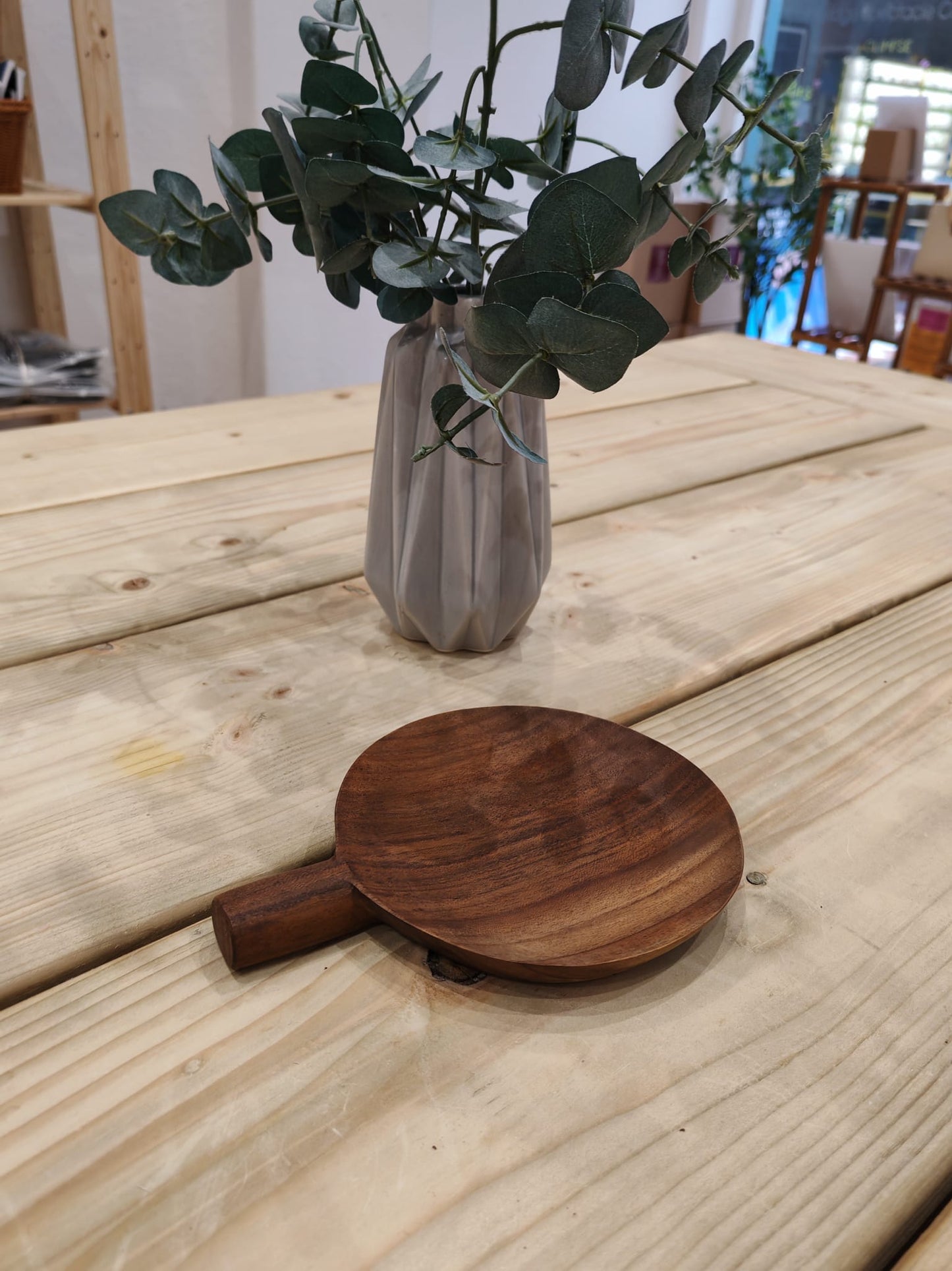 Vanillaism large round wooden tray VAN014 - handcrafted artisan homeware