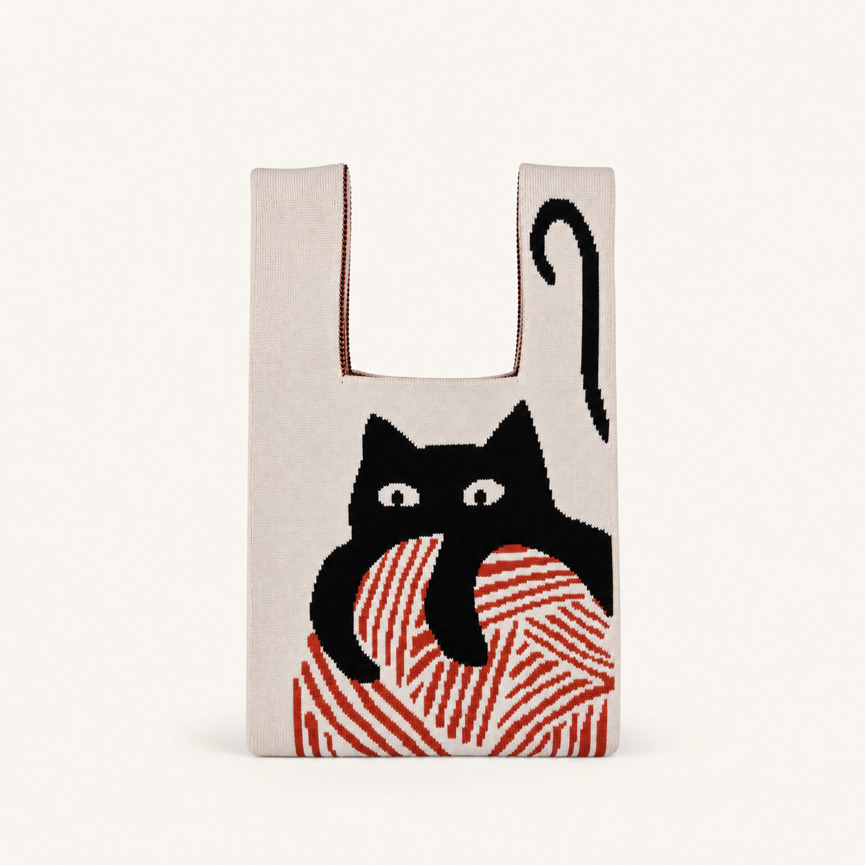 TOKEII KNIT STUDIO - Cat Knitted Reusable Market Bag-Tote Bag-Giftable
