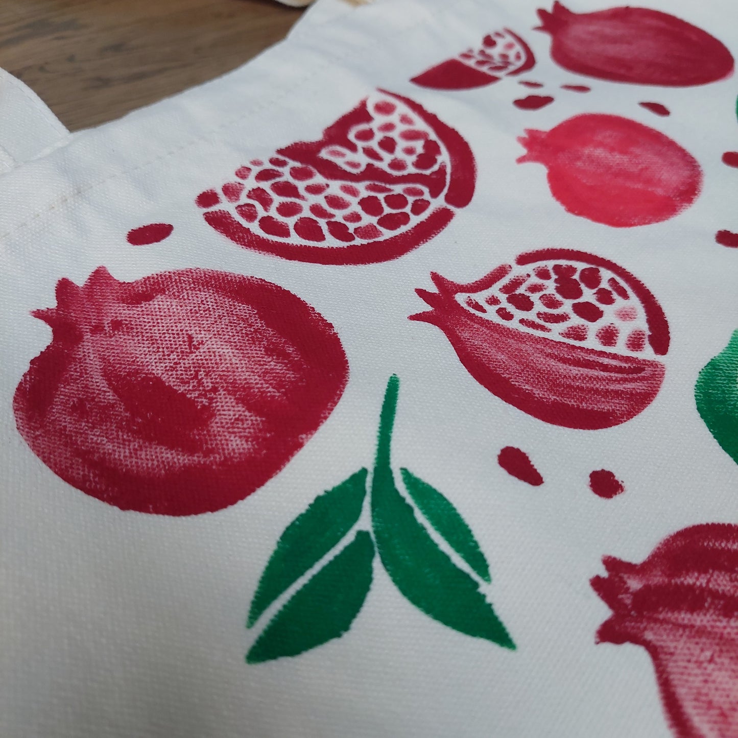 Harvest Series hand-painted  canvas tote bag "Ruby Harvest Tote"