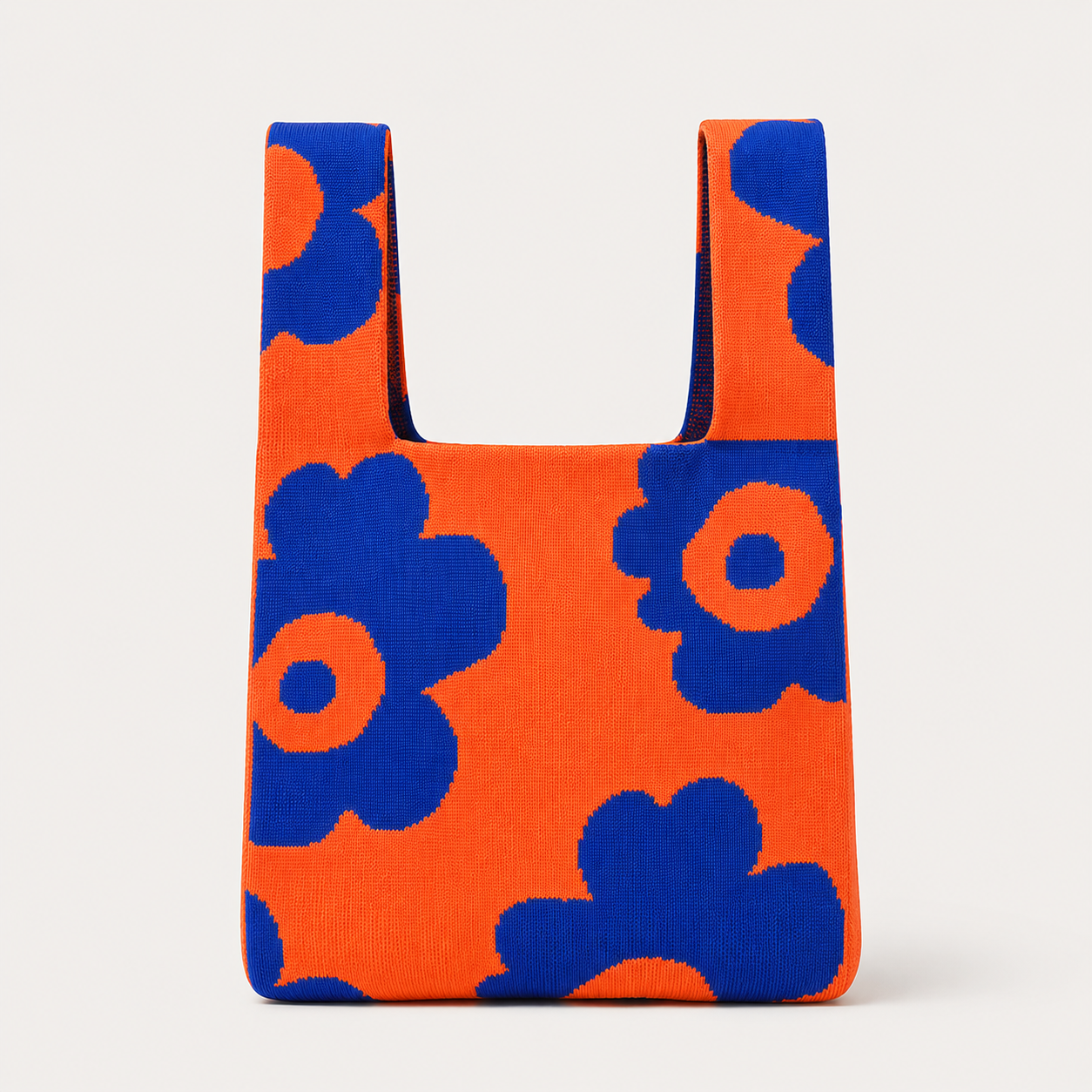 TOKEII KNIT STUDIO - Bold Blooms Floral Knitted Reusable Market Bag-Tote Bag