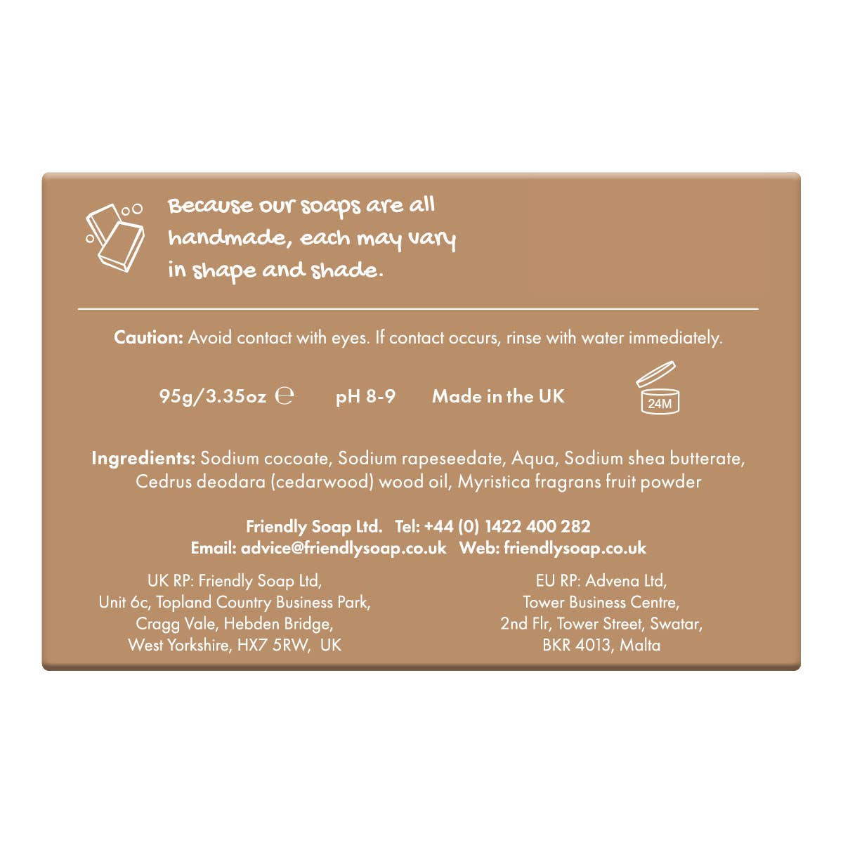 Friendly Soap natural cedarwood eco soap bar - vegan SLS-free and plastic-free