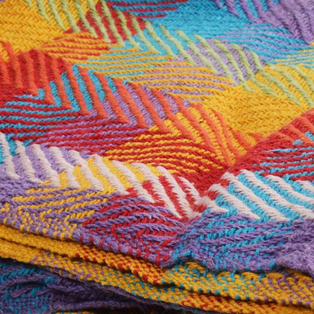 Shared Earth - Throw/bedspread Soft Recycled Material Multicoloured Checks