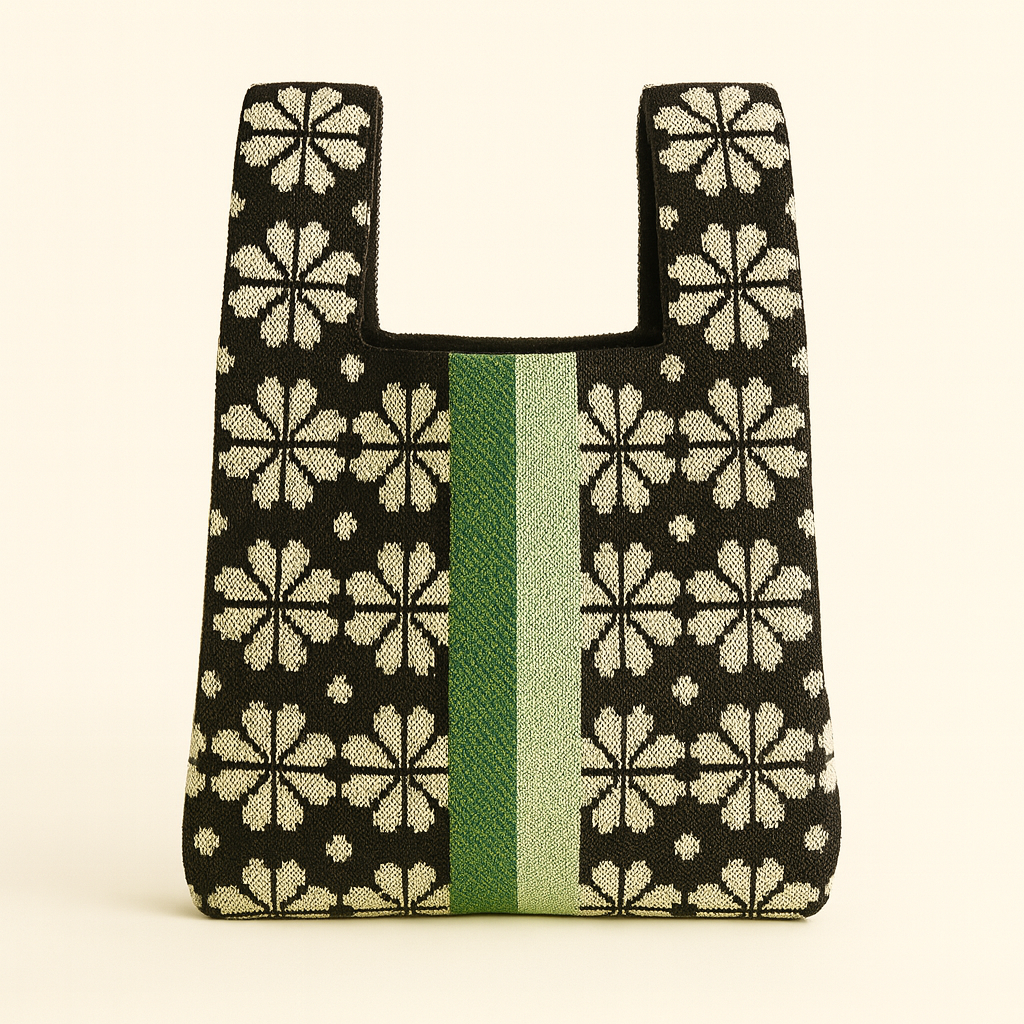 TOKEII KNIT STUDIO - Floral Knitted Reusable Market Bag-Tote Bag-Giftable