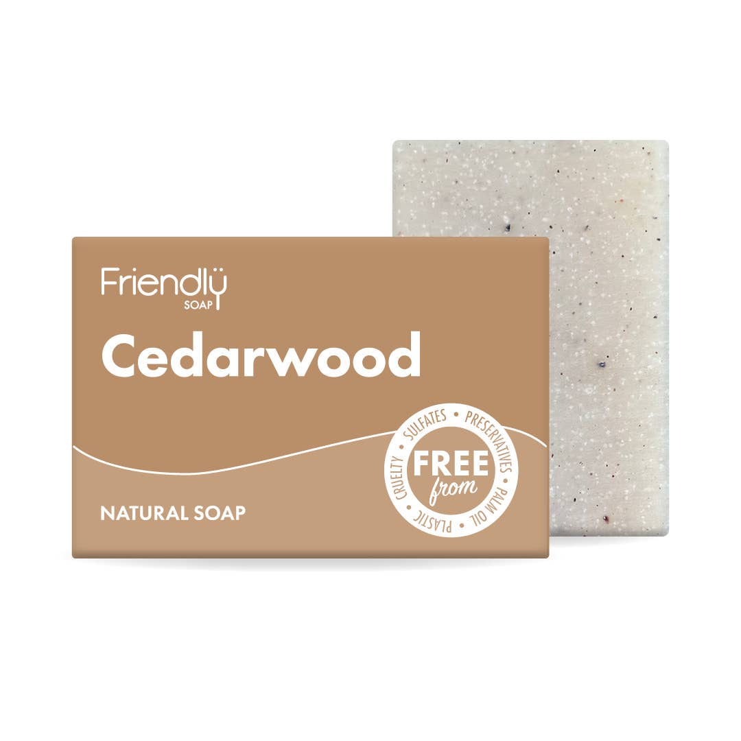 Friendly Soap natural cedarwood eco soap bar - vegan SLS-free and plastic-free