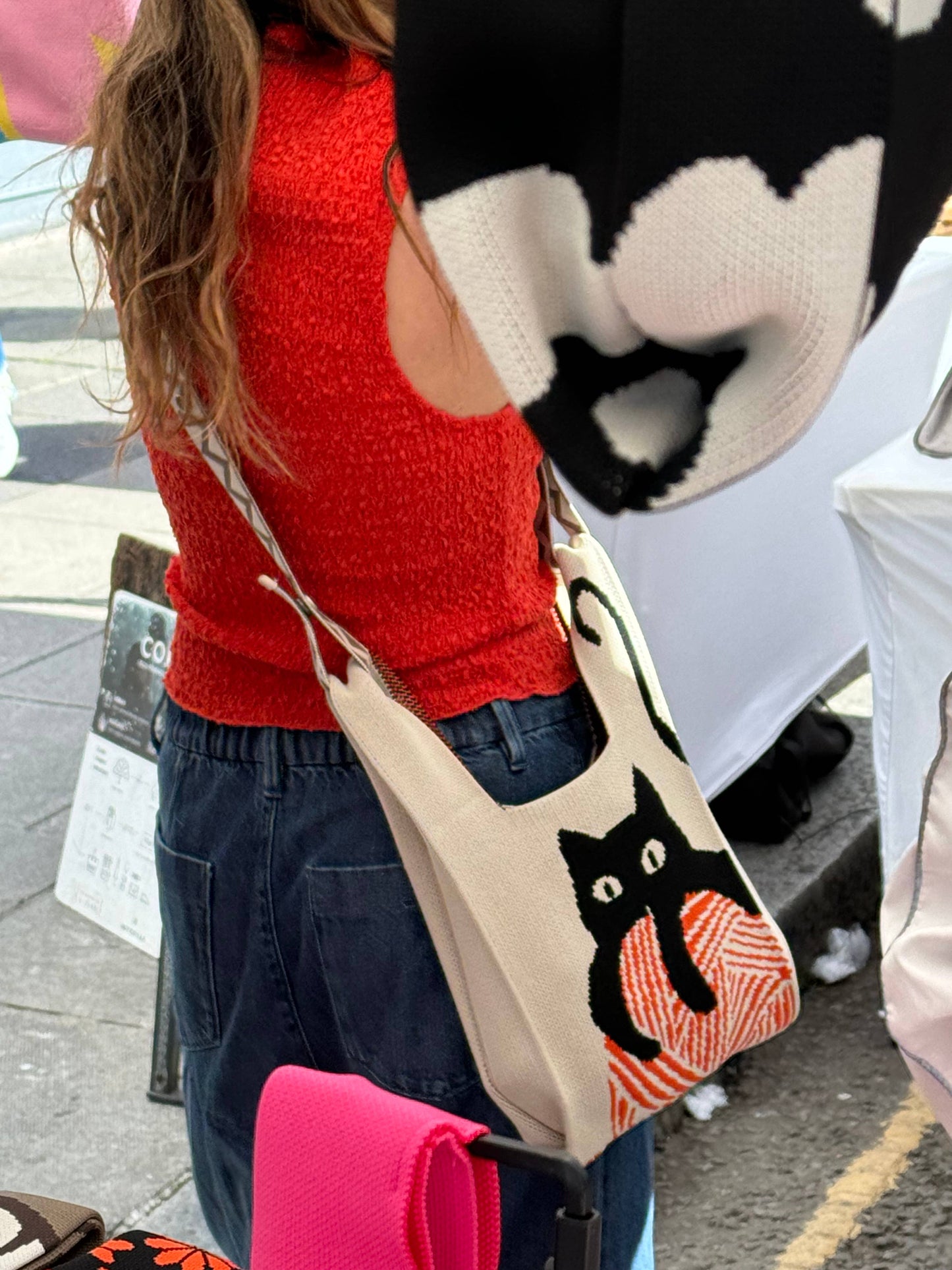 TOKEII KNIT STUDIO - Cat Knitted Reusable Market Bag-Tote Bag-Giftable