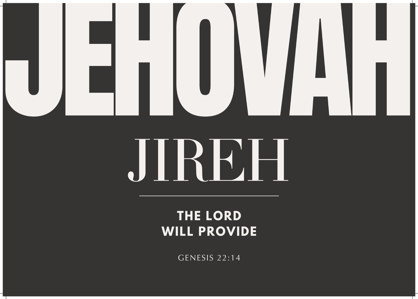 Jehovah Jireh - Poster Print - A4