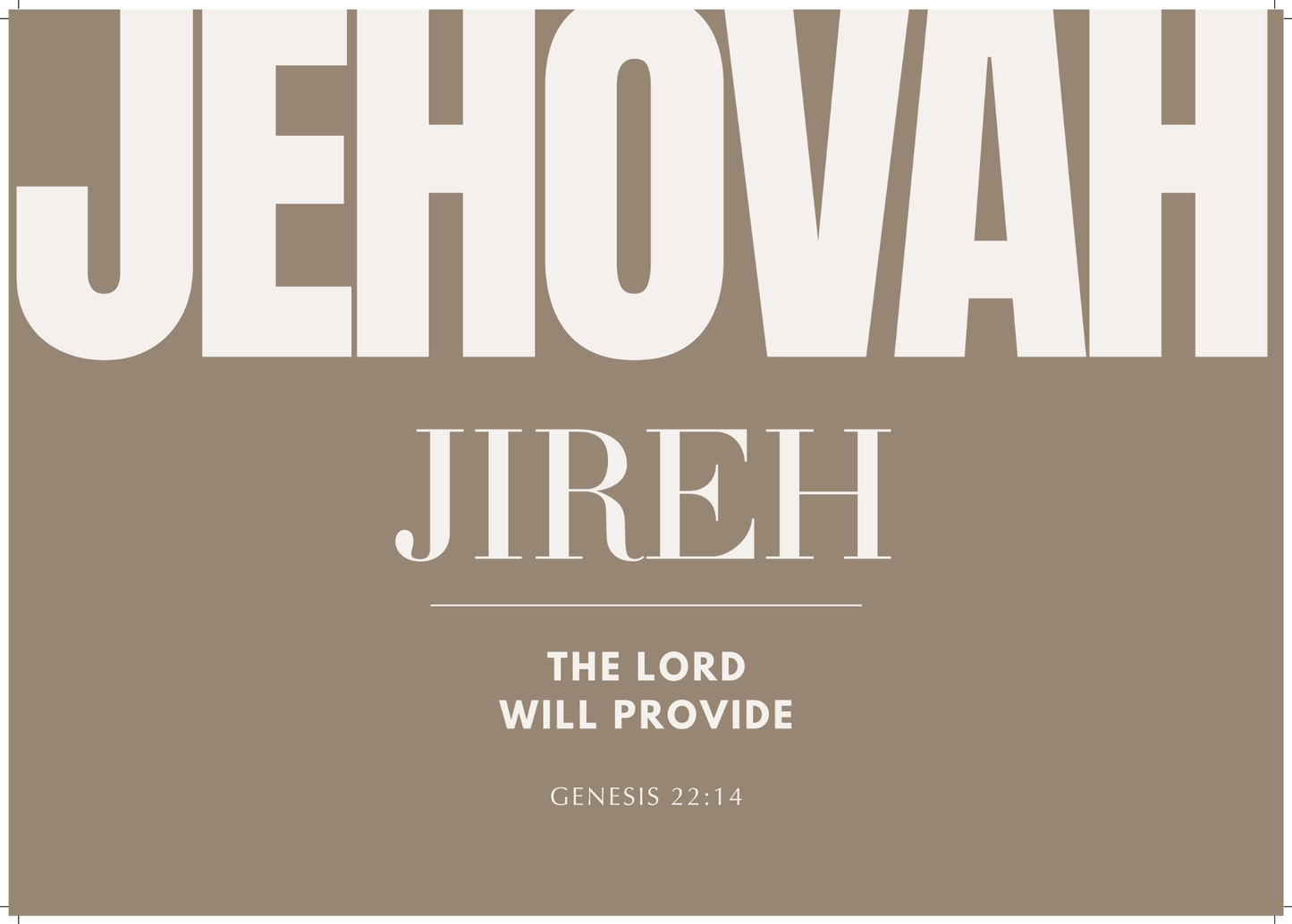 Jehovah Jireh - Poster Print - A4