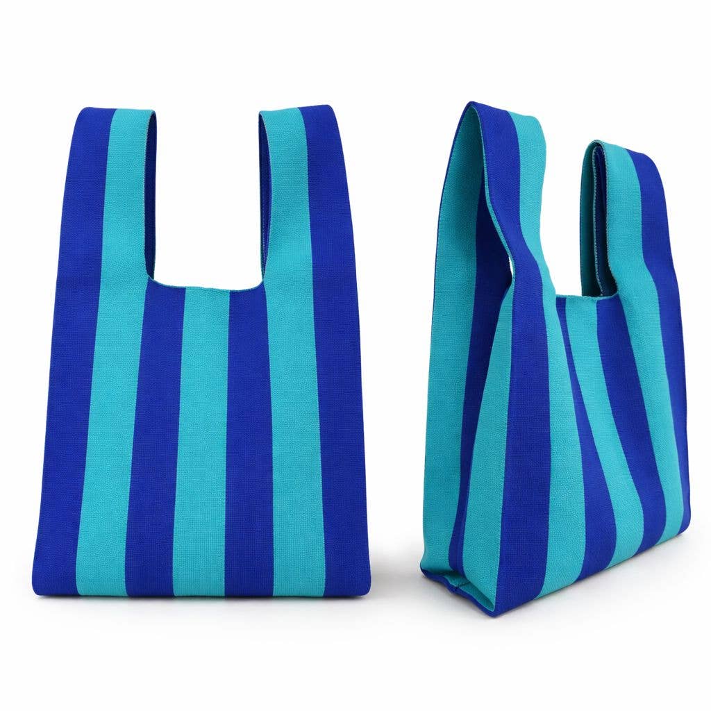 TOKEII KNIT STUDIO - Classic Stripe Knitted Reusable Market Bag-Tote Bag-gift