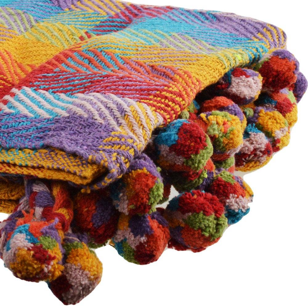 Shared Earth - Throw/bedspread Soft Recycled Material Multicoloured Checks