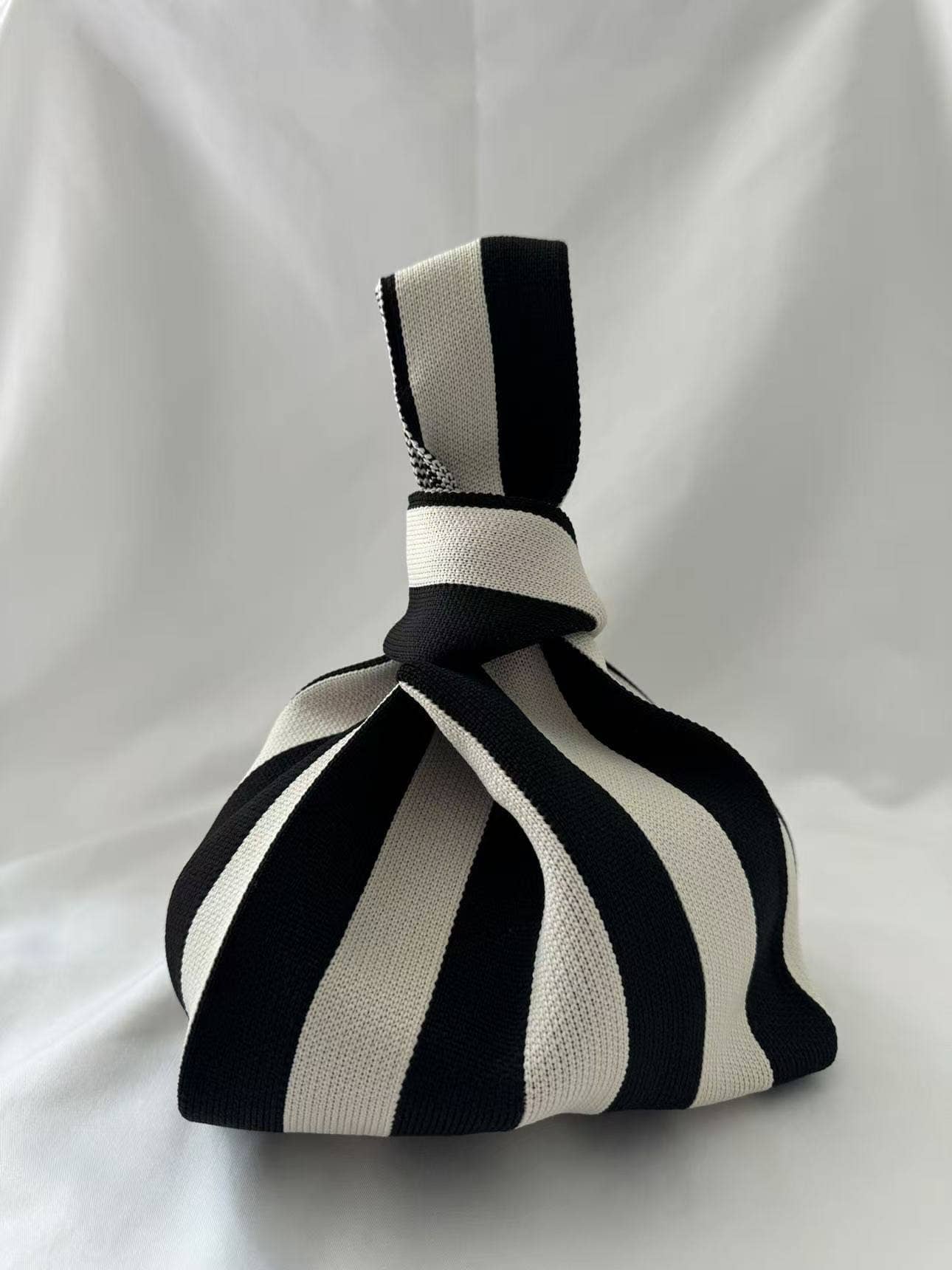 TOKEII KNIT STUDIO - Classic Stripe Knitted Reusable Market Bag-Tote Bag-gift