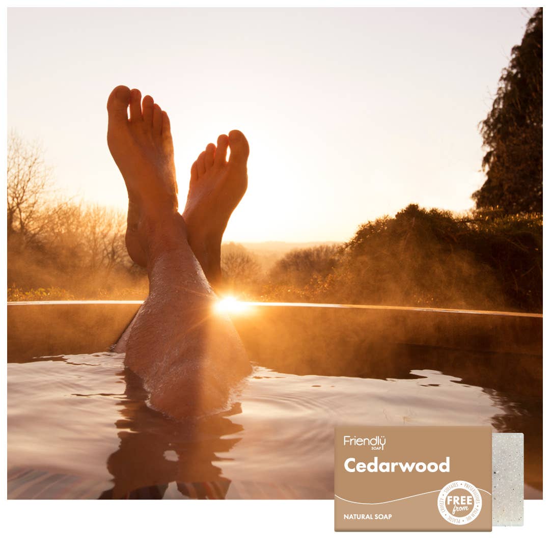 Friendly Soap natural cedarwood eco soap bar - vegan SLS-free and plastic-free