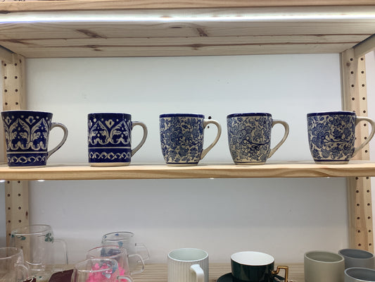 Divine Teas Blue Ceramic Mugs