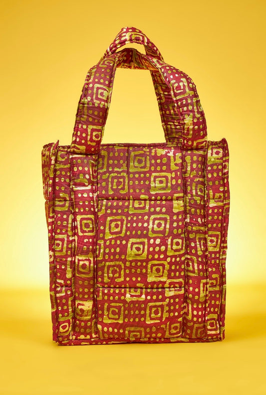 Sannoh Batik Kagonde Batik Quilted Zipper Tote