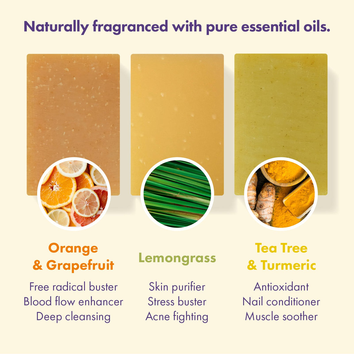 Trio Gift Set - Orange & Grapefruit, Lemongrass, Tea Tree & Turmeric
