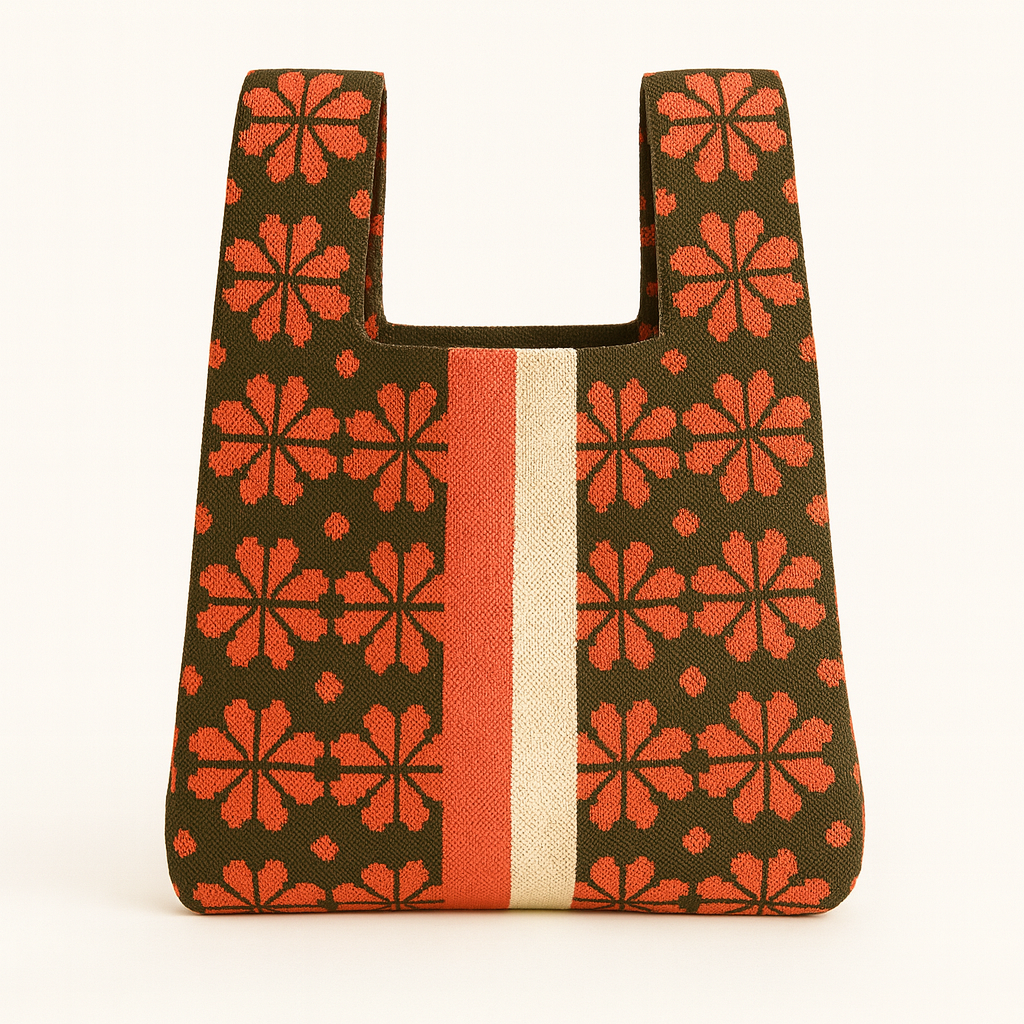 TOKEII KNIT STUDIO - Floral Knitted Reusable Market Bag-Tote Bag-Giftable