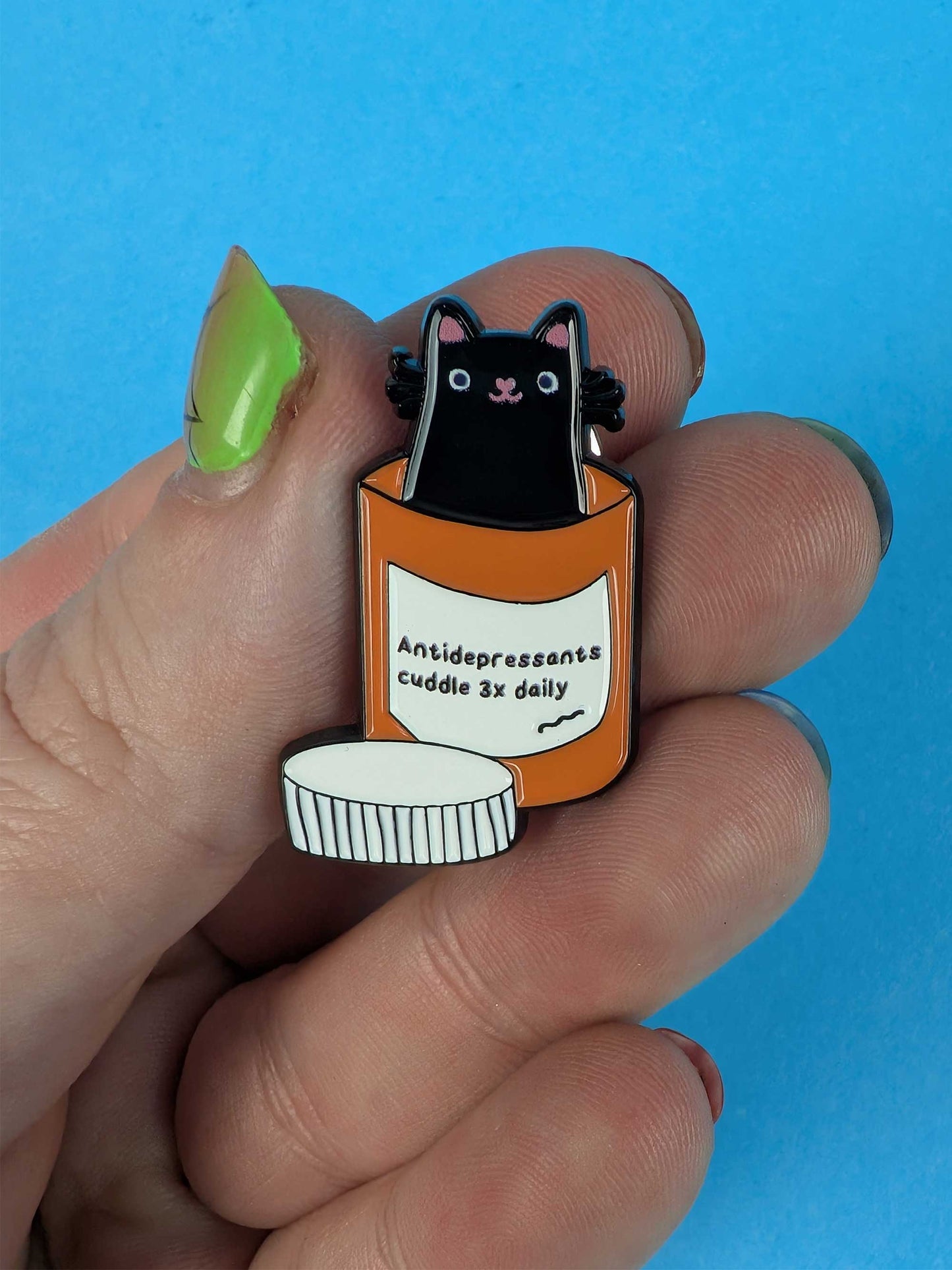 Katchee Gifts - Anti-depressant cat enamel pin - ANTI-PIN