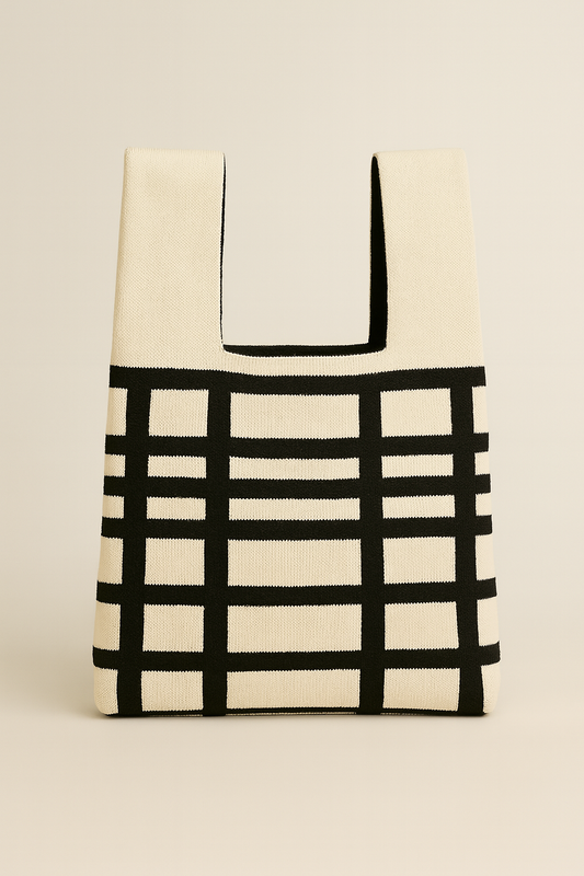 TOKEII KNIT STUDIO - Graphic Grid – Knitted Bag