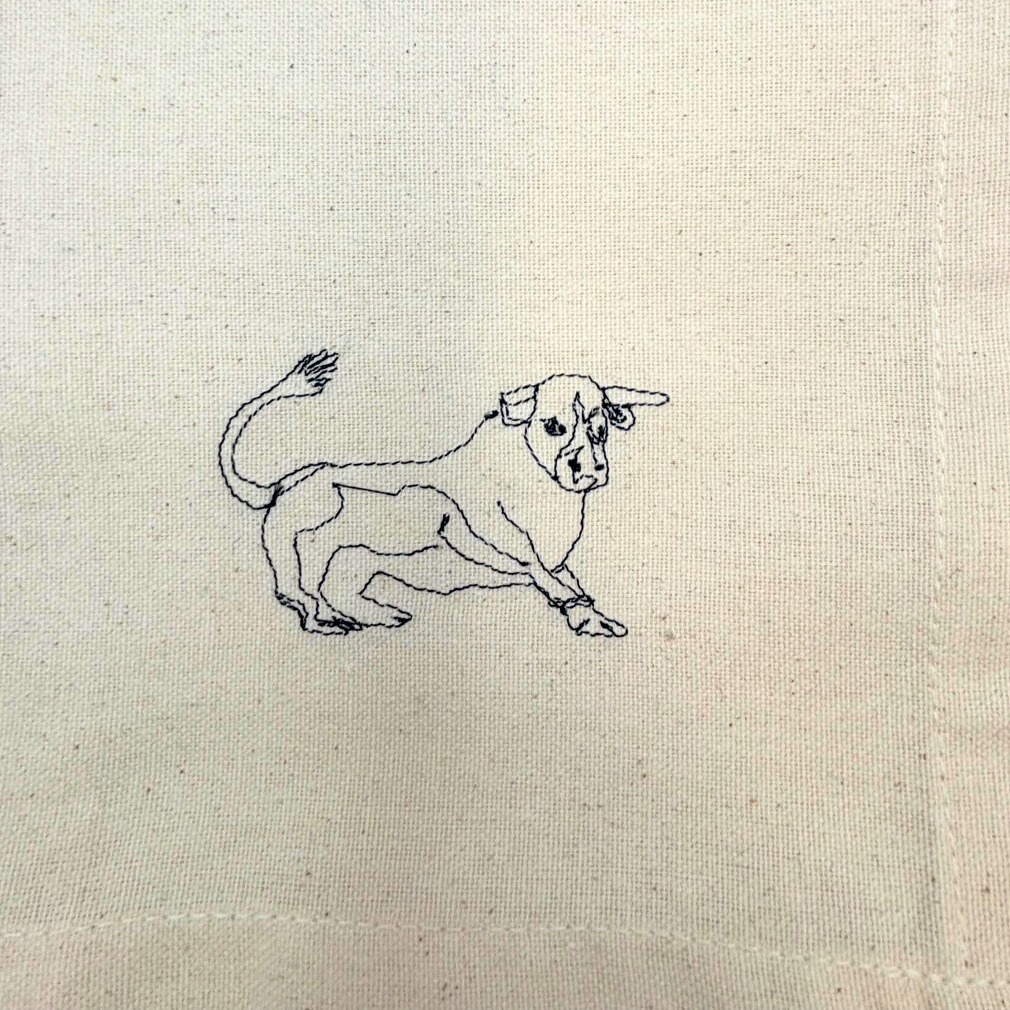Threads by Jen - Bull Tea towel - TBJ007