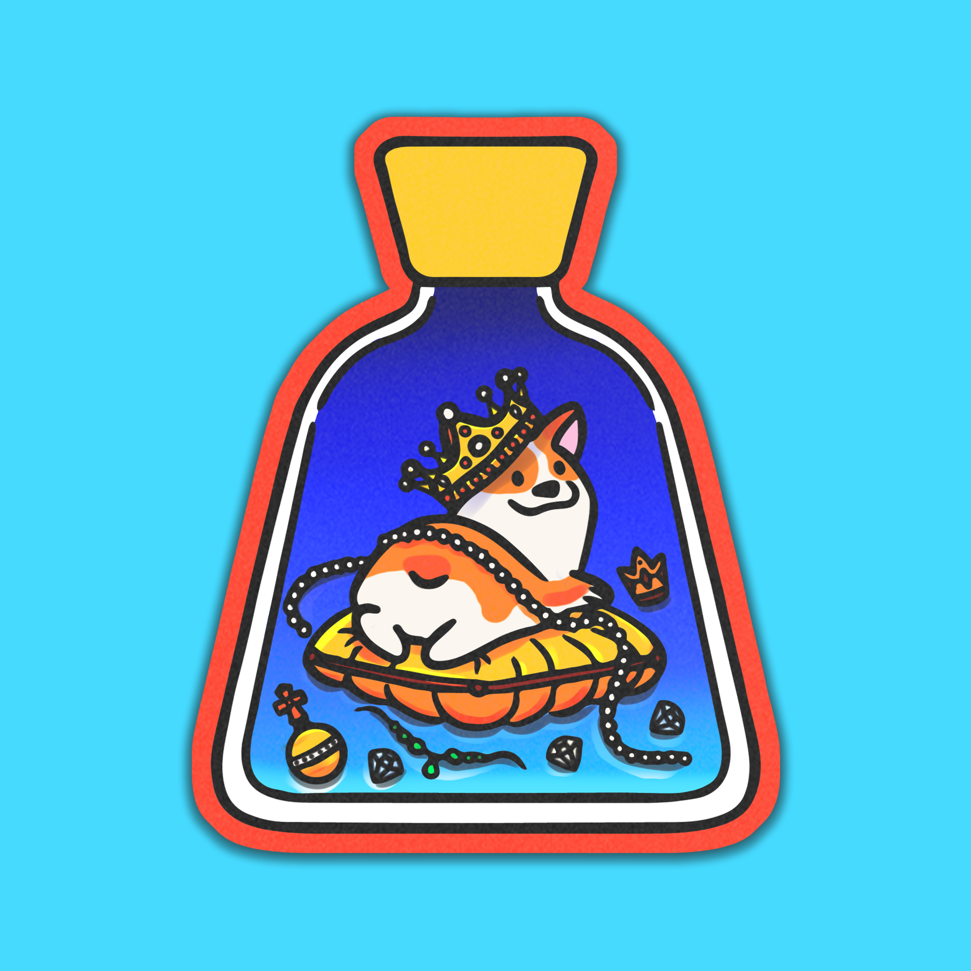 Foxti illustrated vinyl matte sticker - vibrant permanent adhesive design