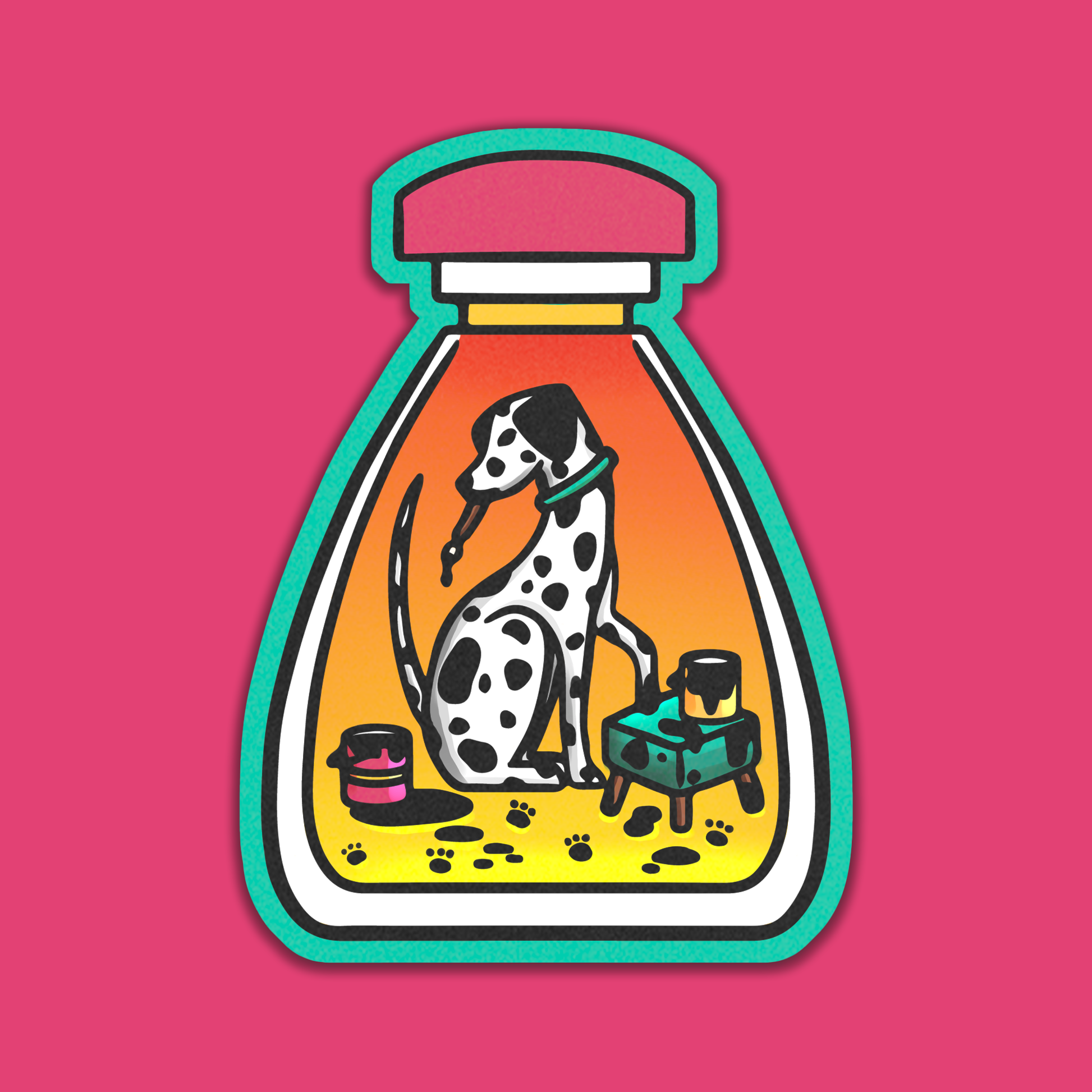 Foxti illustrated vinyl matte sticker - vibrant permanent adhesive design