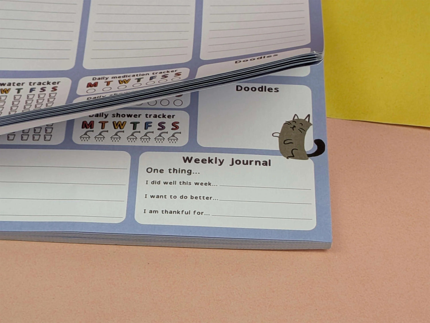 A4 Weekly planner desk pad - cats theme