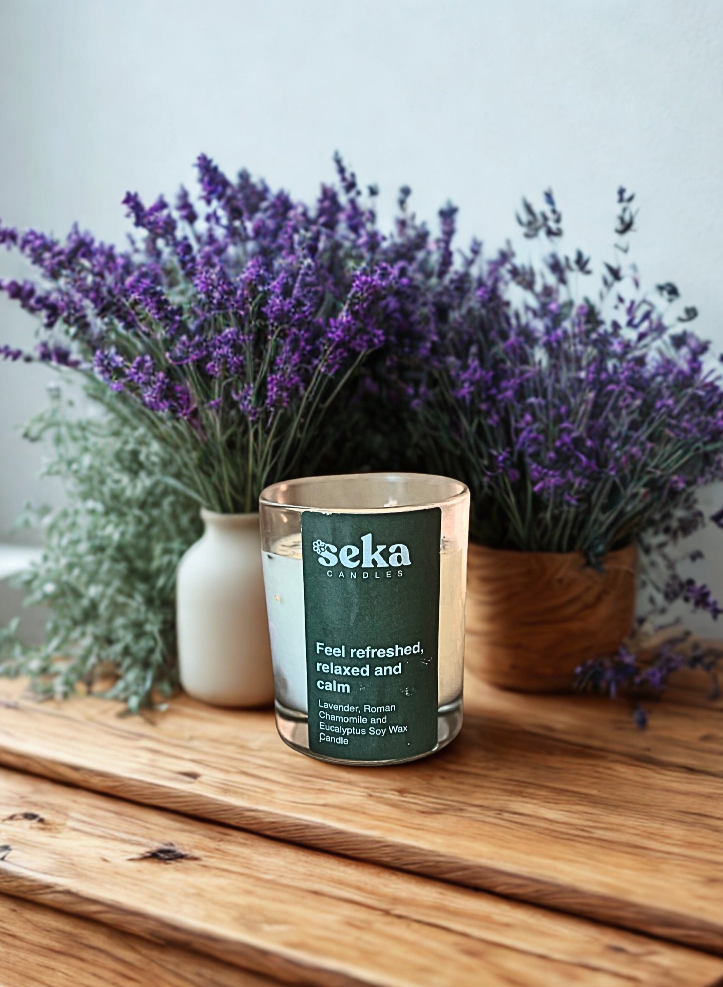 Feel Refreshed Relax & Calm - Eucalyptus, Chamomile & Lavender Candle