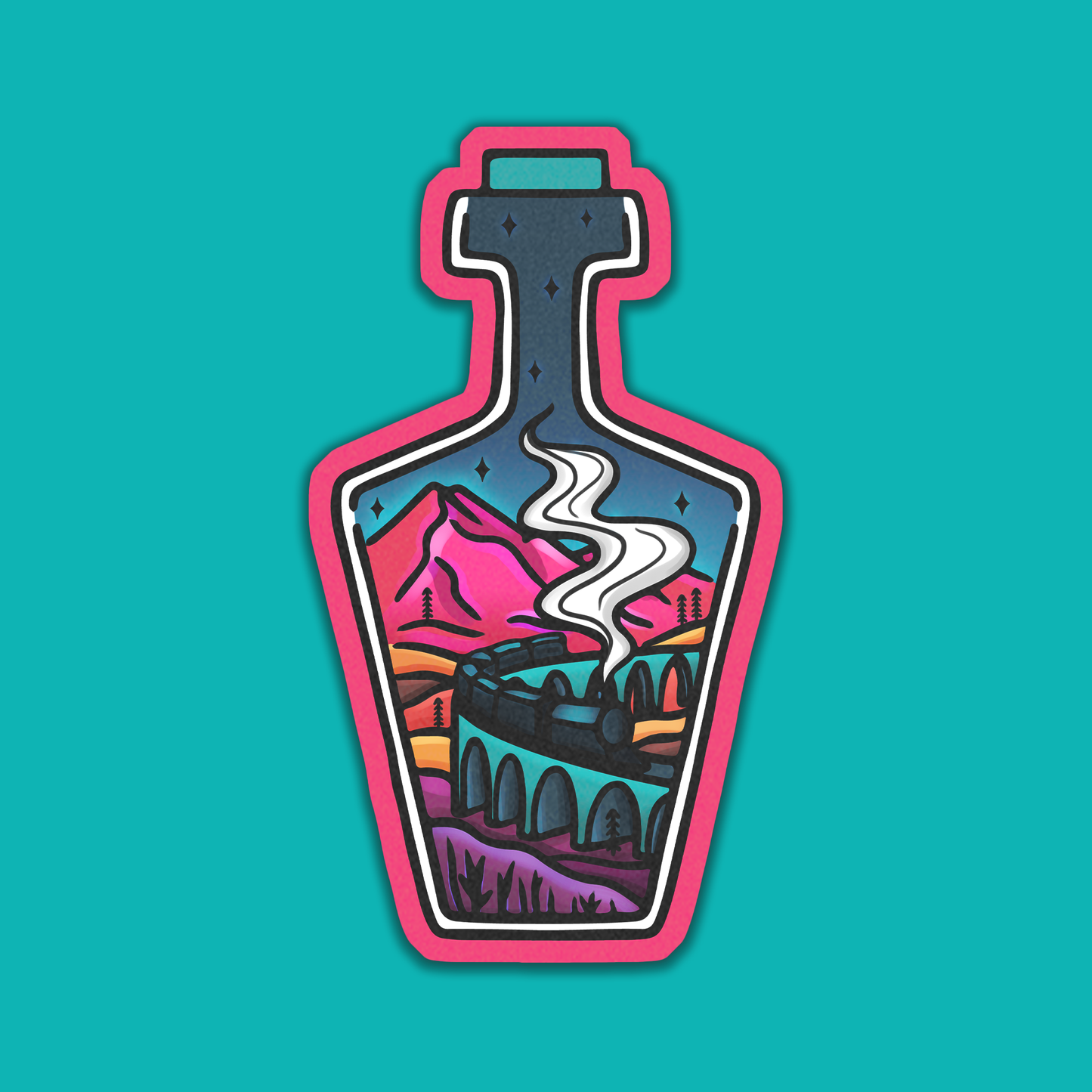 Foxti illustrated vinyl matte sticker - vibrant permanent adhesive design