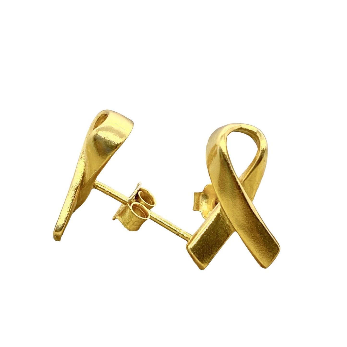 Awareness Ribbons S925 Gold-Plated Earrings