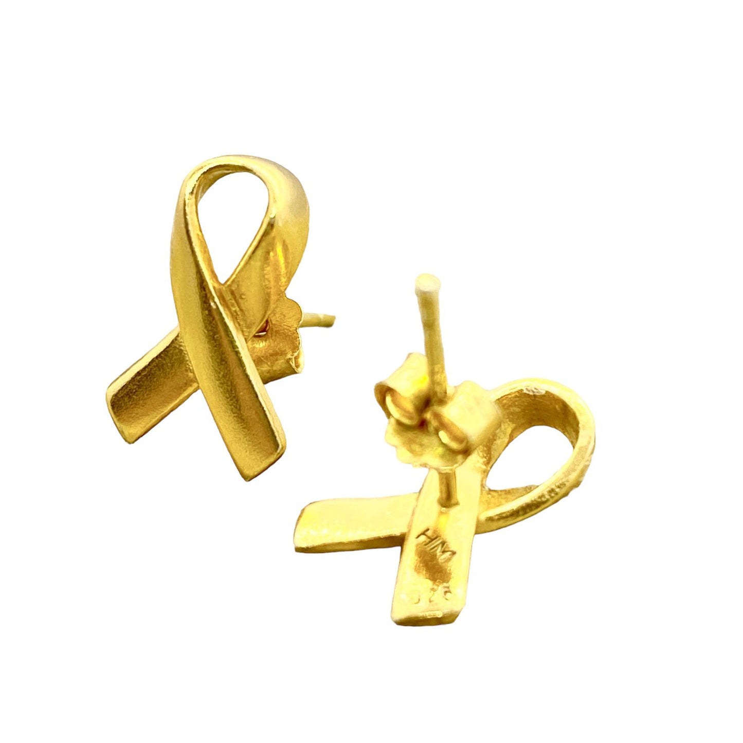 Awareness Ribbons S925 Gold-Plated Earrings