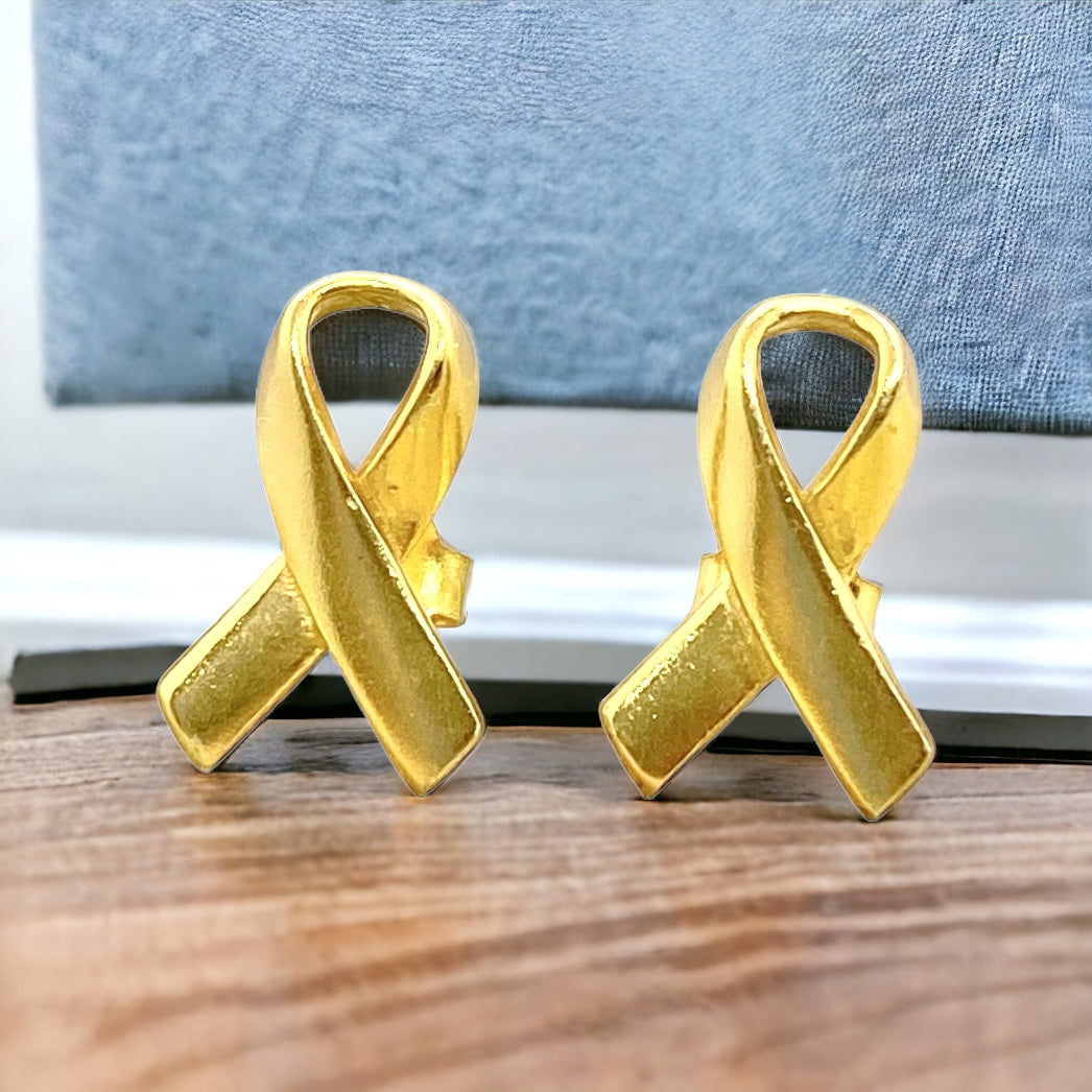 Awareness Ribbons S925 Gold-Plated Earrings