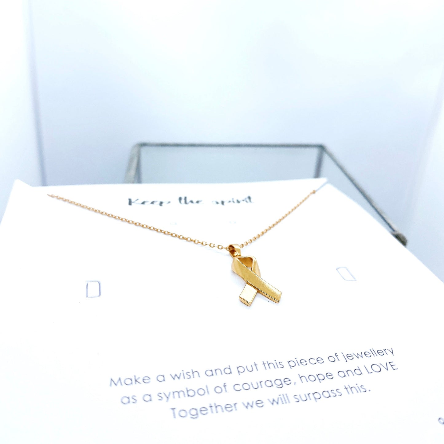 Awareness Ribbons S925 Gold-Plated Necklace