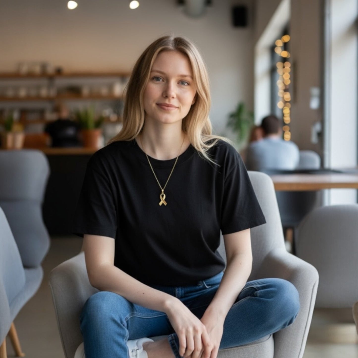 Awareness Ribbons S925 Gold-Plated Necklace