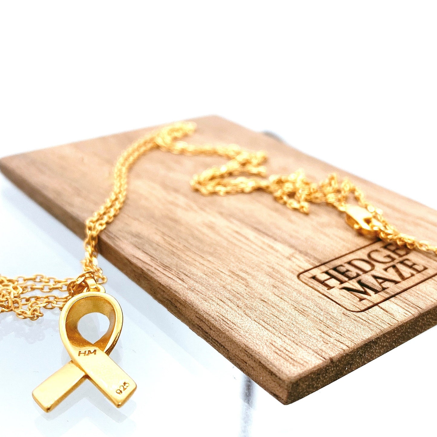 Awareness Ribbons S925 Gold-Plated Necklace