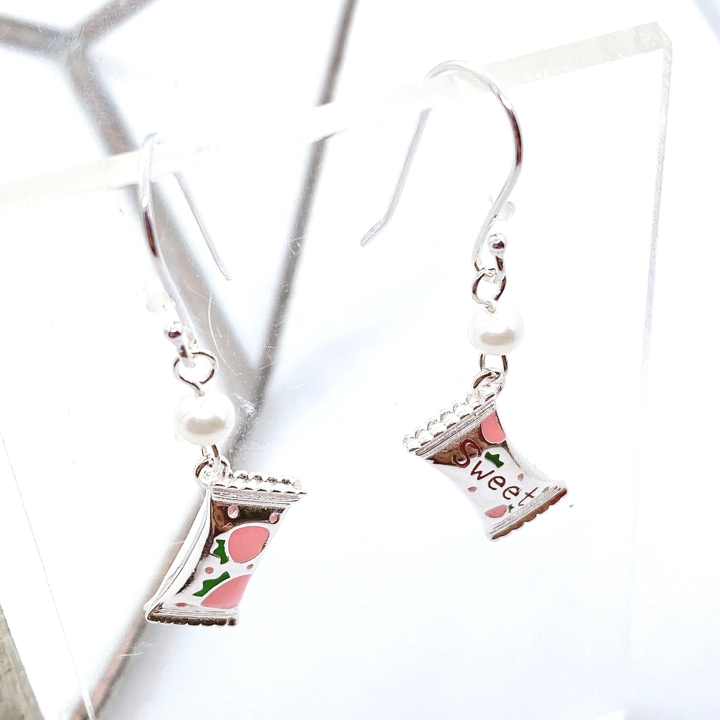 Sweet Candies Silver 925 Fresh Water Pearl Earrings