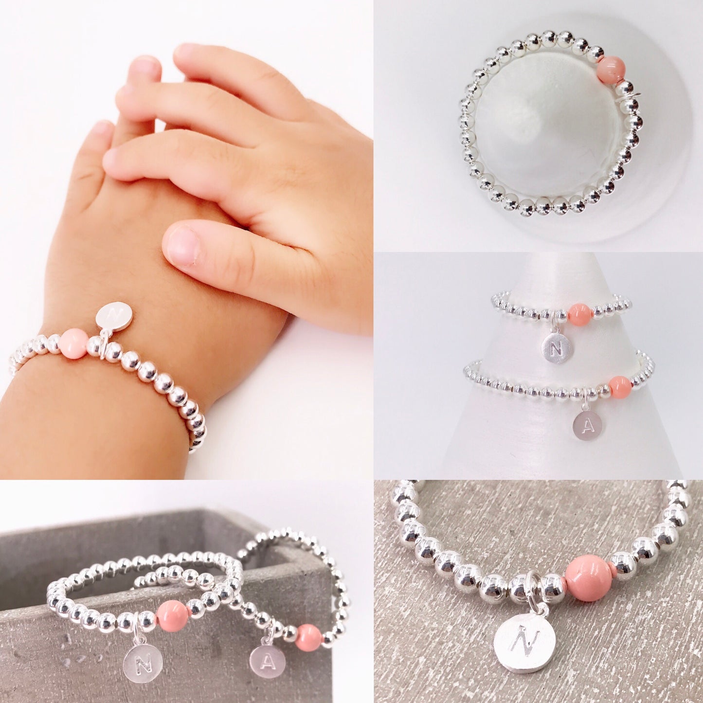 Initial Sterling Silver Bracelet: Personalized 925 Silver Dainty Jewelry