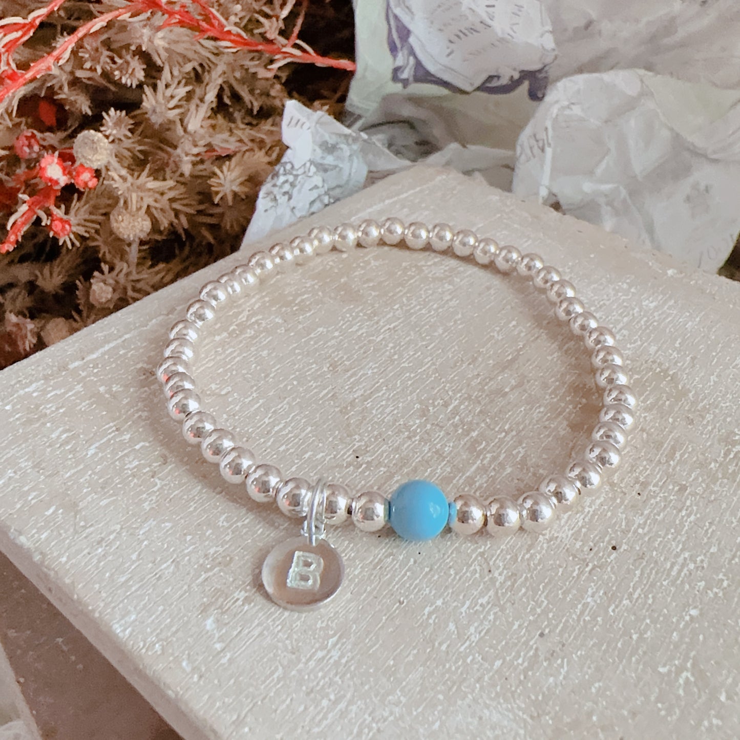 Initial Sterling Silver Bracelet: Personalized 925 Silver Dainty Jewelry