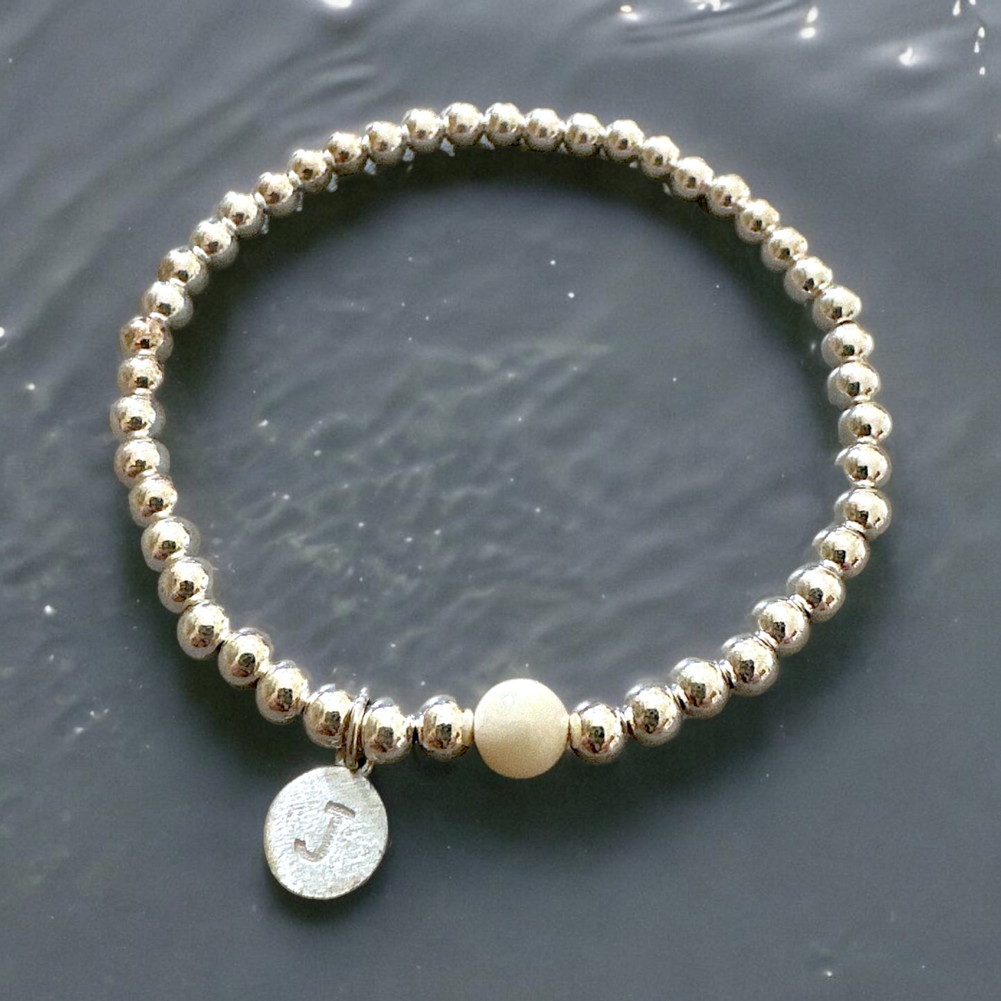 Initial Sterling Silver Bracelet: Personalized 925 Silver Dainty Jewelry