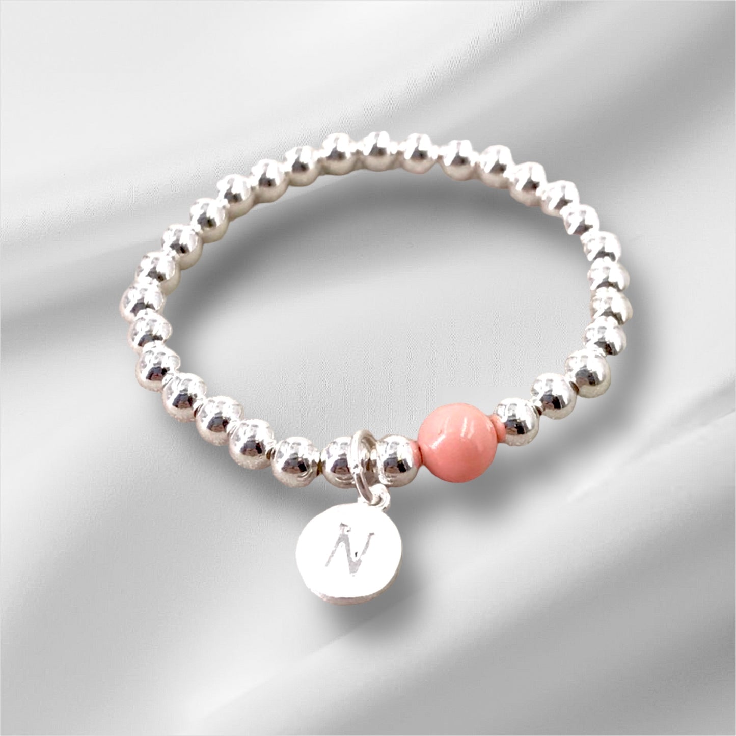 Initial Sterling Silver Bracelet: Personalized 925 Silver Dainty Jewelry